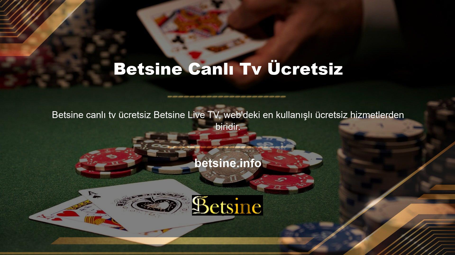 Üyelerini TV hizmetleri, bonuslar ve özel etkinlikler gibi çeşitli şekillerde destekleyen Betsine üye olduğunuzda bu avantajlardan ve yüksek kazanımlardan yararlanabilirsiniz
